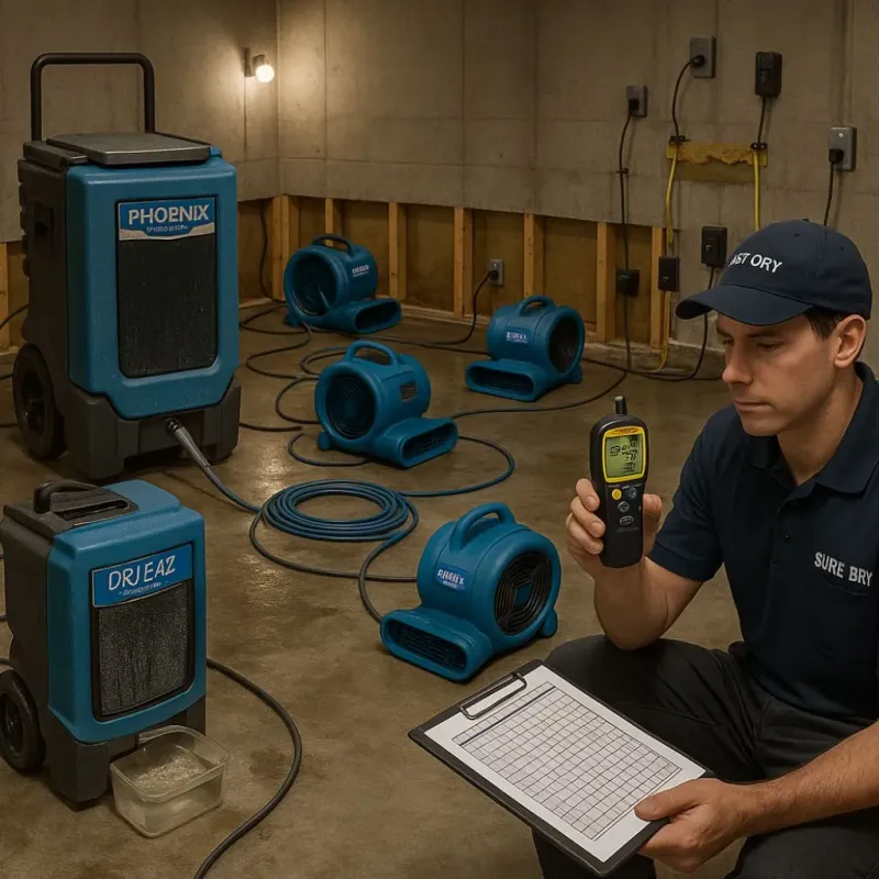 Structural Drying and Dehumidification process in Linton Hall, VA